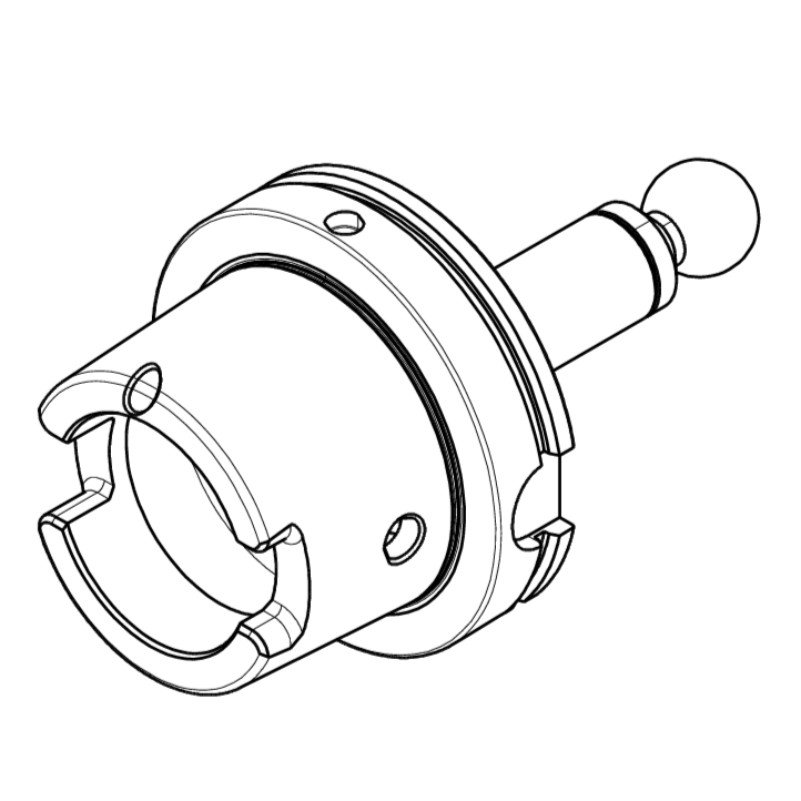 Ball-End Runout Arbor, HSK 125